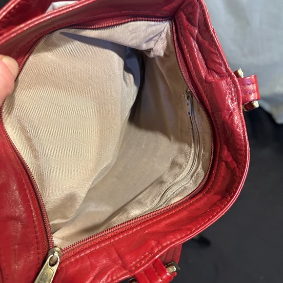 Vintage Red Leather handbag Sas - Picture 14 of 16